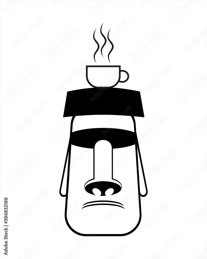 Moai icon. Simple element vector illustration on white background. Coffee icon.