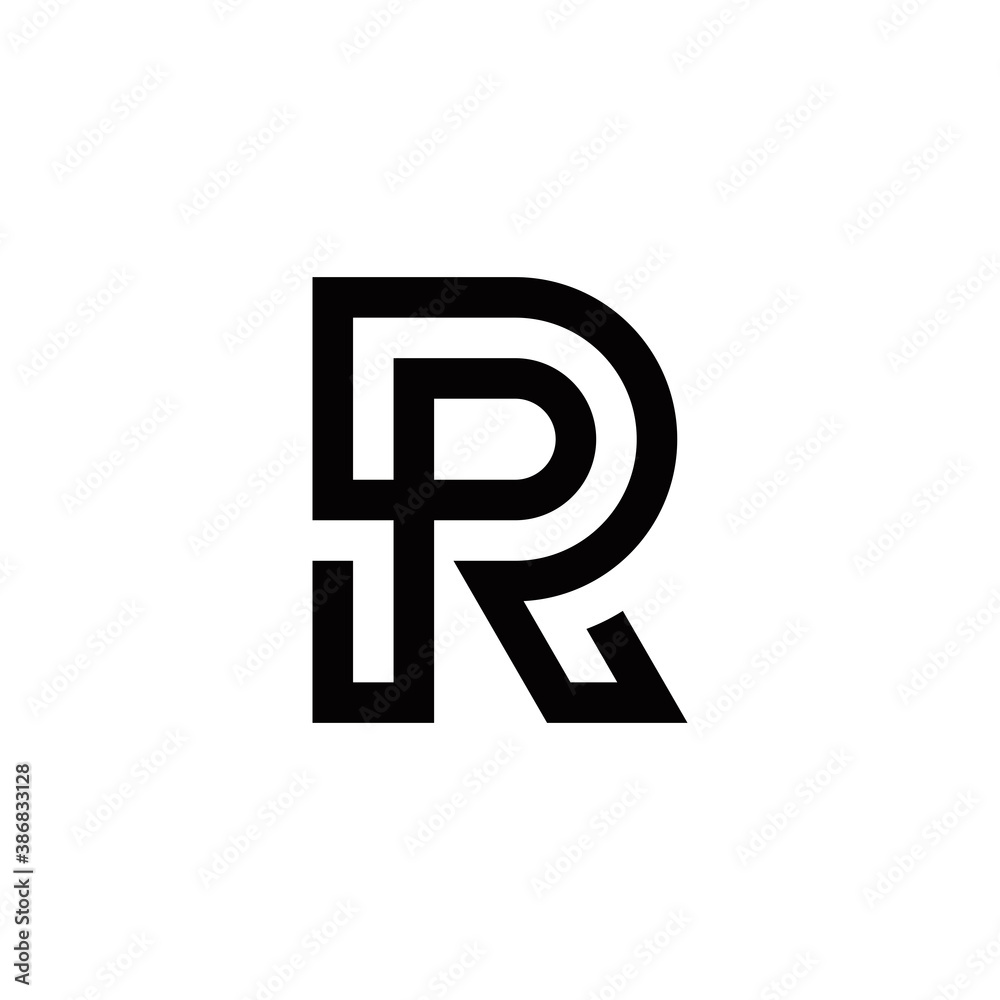 Obraz premium r p rp pr initial logo design vector graphic idea creative