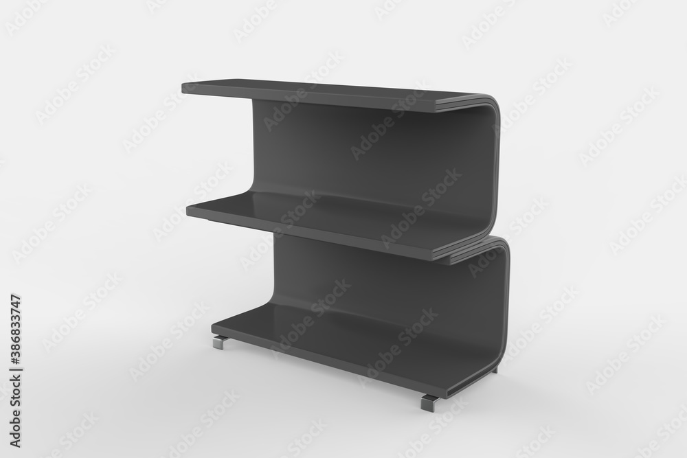 Display stand, retail display stand for product , display stands isolated on white background. 3d illustration Display stand, retail display stand for product , display stands isolated on white background. 3d illustration