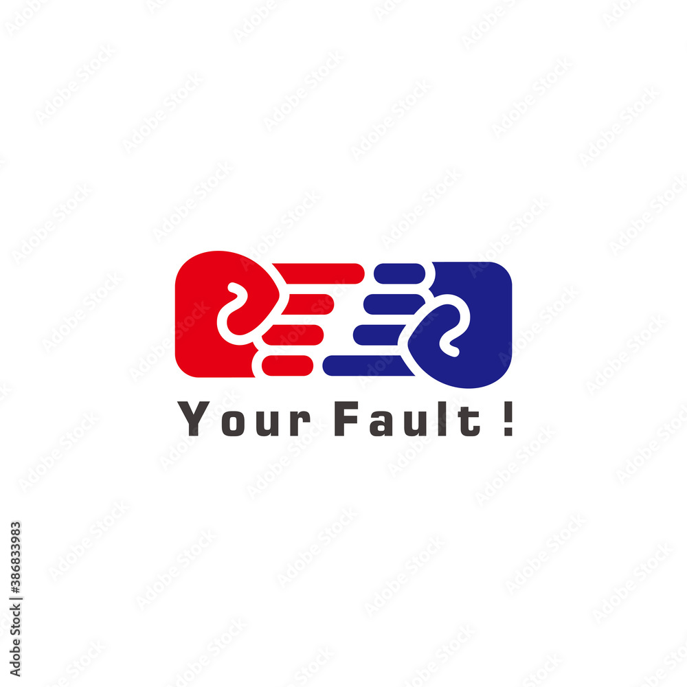 pointing hand your fault symbol decoration vector pointing hand your fault symbol decoration vector