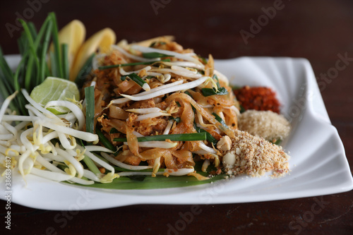 Local Thai food padthai fried noodle photo