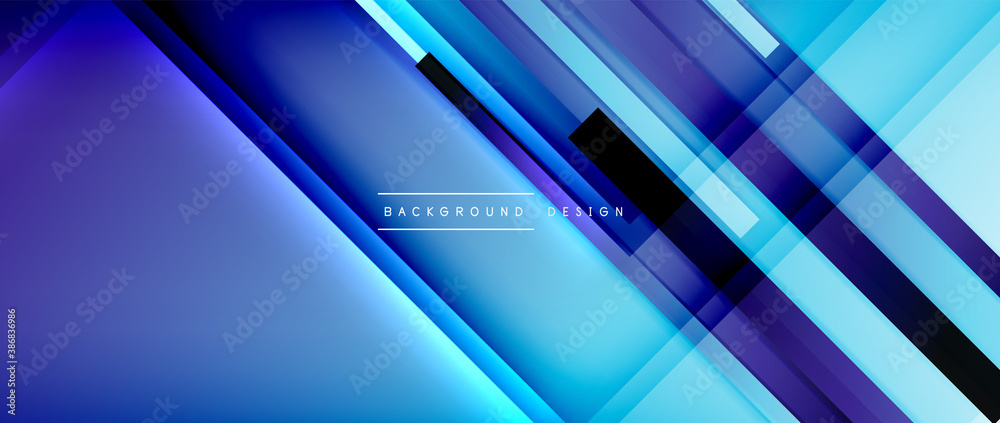 Dynamic lines on fluid color gradient. Trendy geometric abstract background for your text, logo or graphics