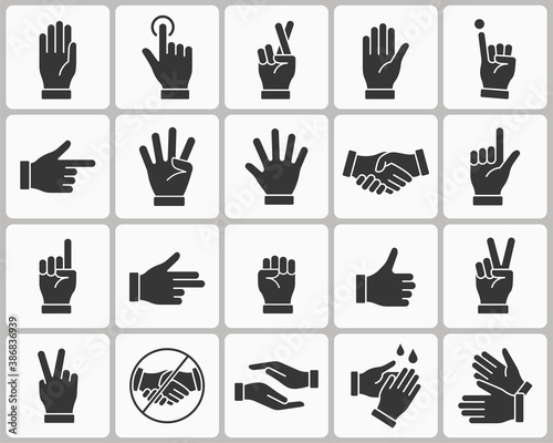 Hands icons. Isolated vector illustration.
