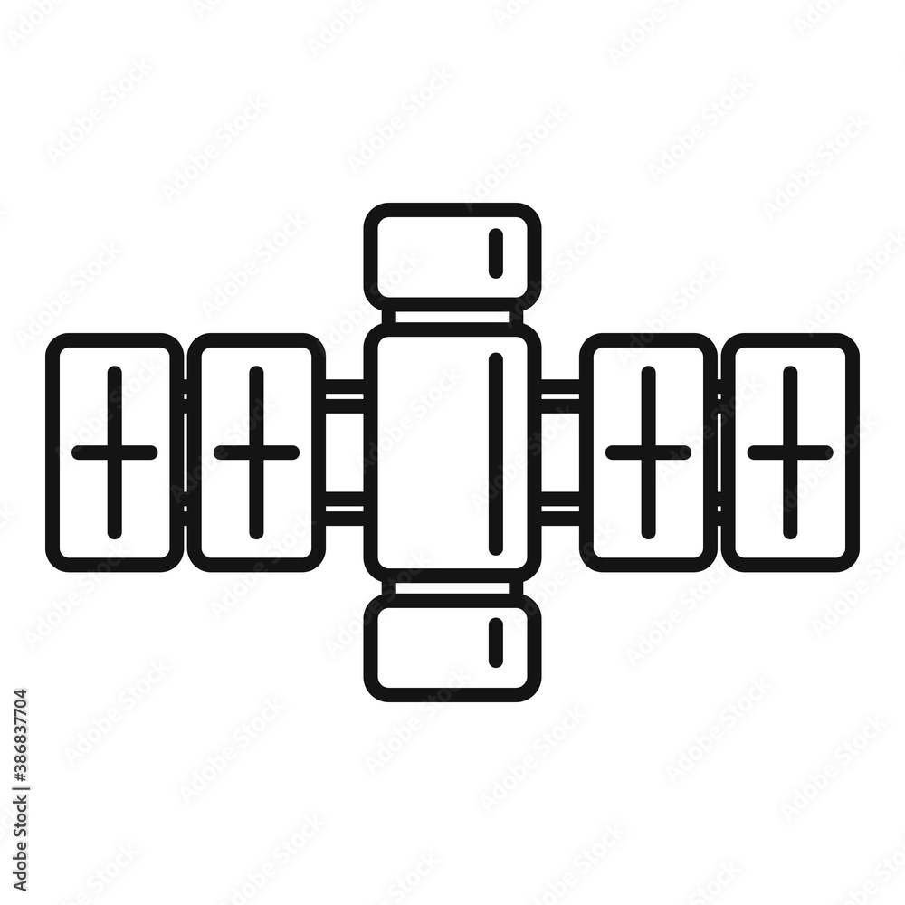 Tower satellite icon. Outline tower satellite vector icon for web design isolated on white background