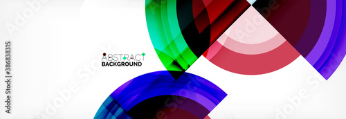 Round shapes, triangles and circles. Modern abstract background