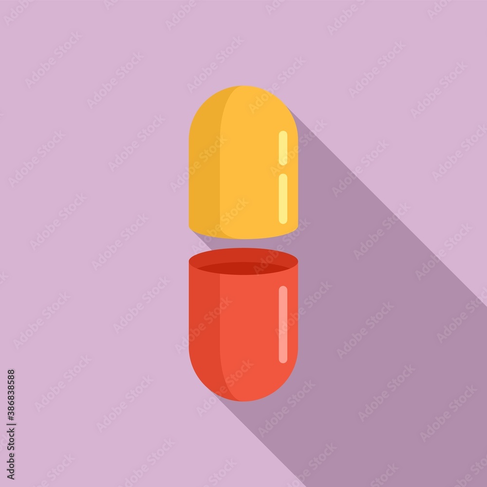 Capsule pill icon. Flat illustration of capsule pill vector icon for web design Capsule pill icon. Flat illustration of capsule pill vector icon for web design