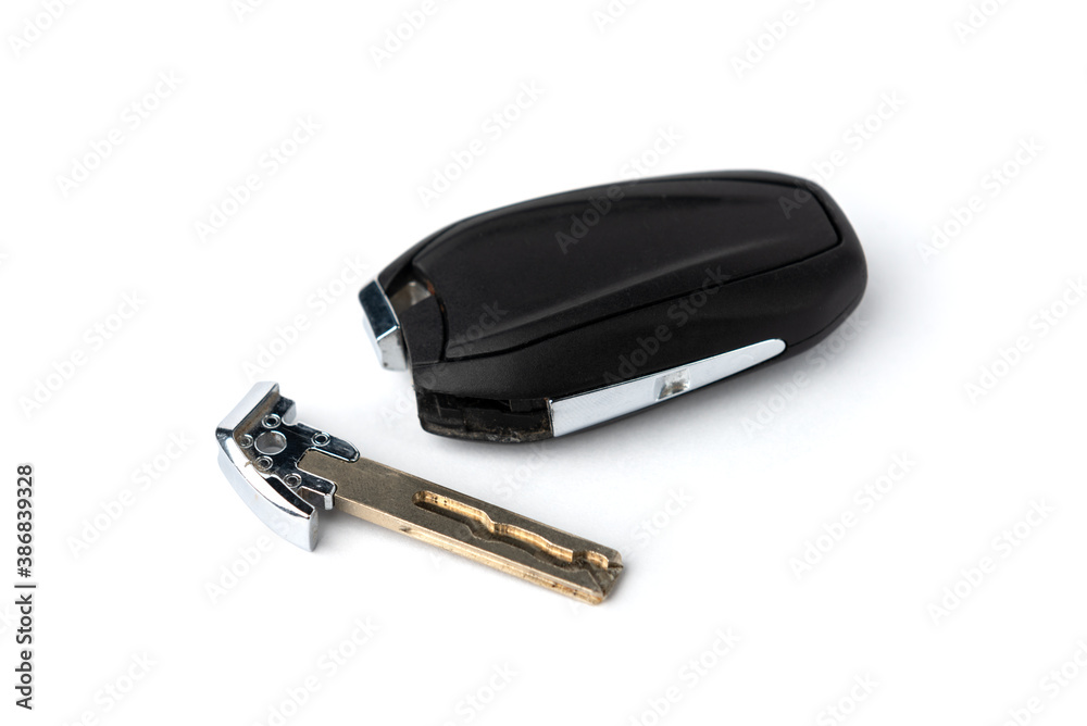 Black car key isolated on white background Black car key isolated on white background