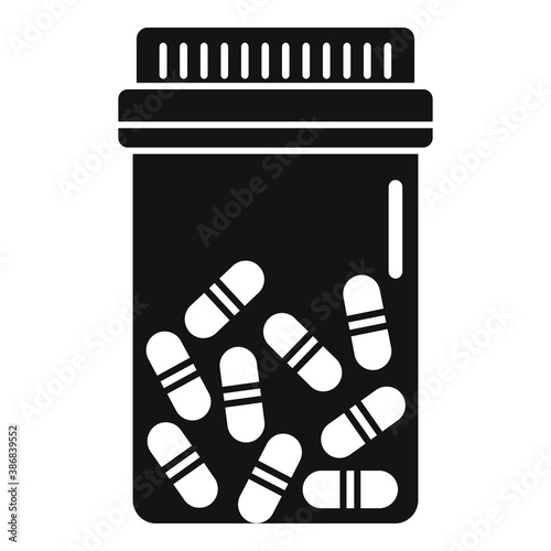 Antibiotic pill jar icon. Simple illustration of antibiotic pill jar vector icon for web design isolated on white background