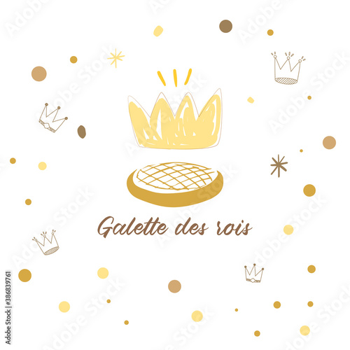 joyeuse épiphanie, galette des rois en vecteur