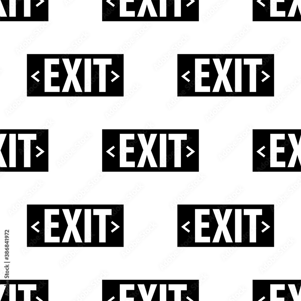 Fototapeta premium Exit Icon Seamless Pattern, Exit Sign Icon, Normal , Emergency, Special, Fire, Faster Evacuation Exit
