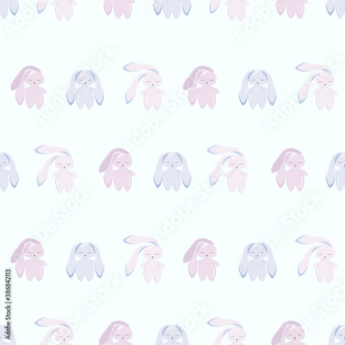 Seamless pattern with cute rabbits on a turquoise backgroundSeamless pattern with cute rabbits on a turquoise background © Юлия Викленко