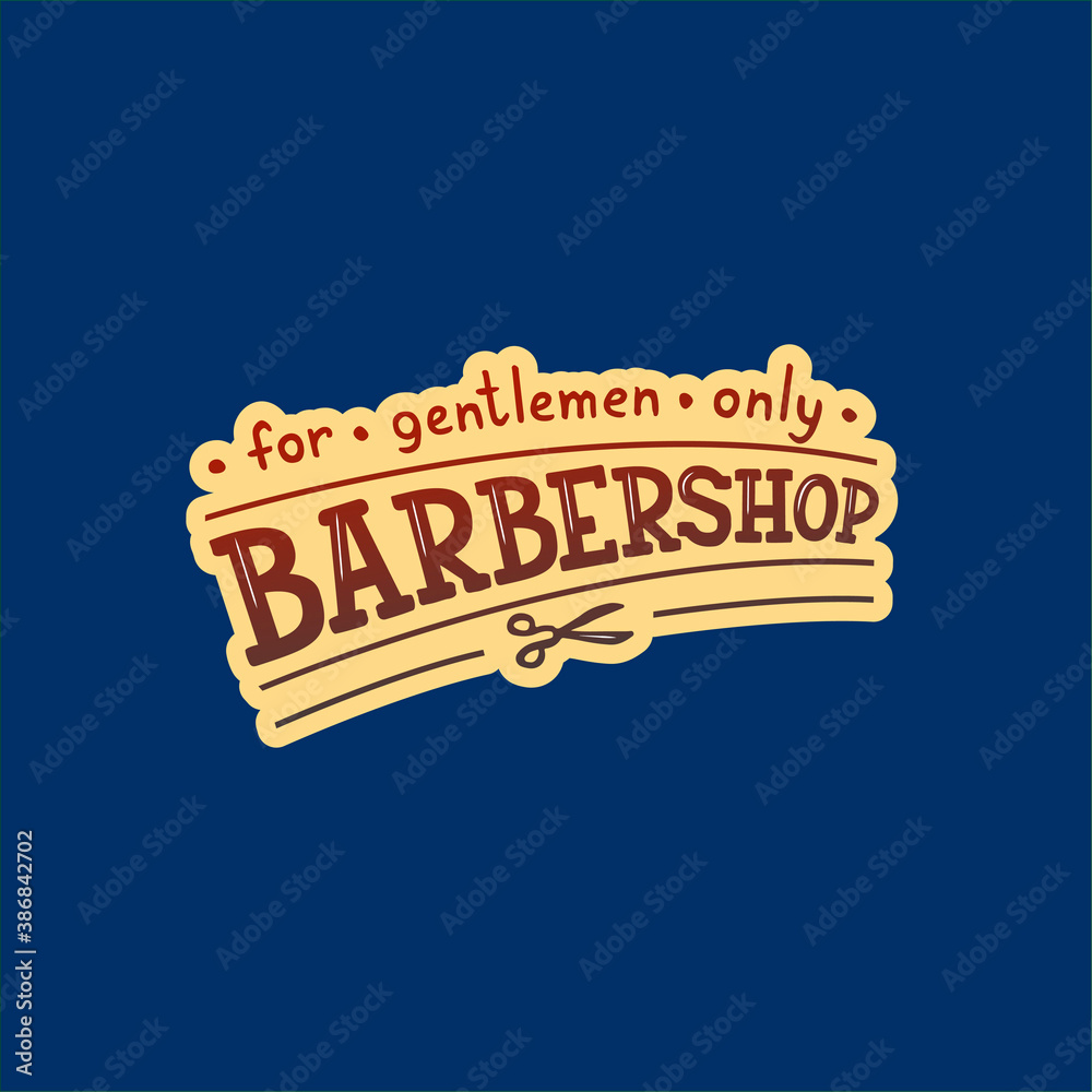 Vector illustration of barbershop lettering for banner, leaflet, poster ...