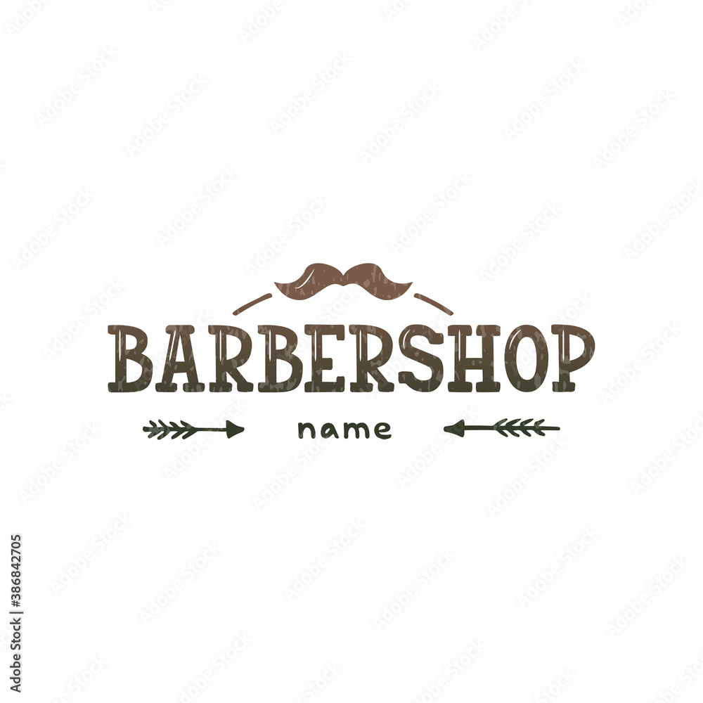 Vector illustration of barbershop lettering for banner, leaflet, poster ...