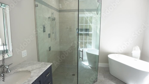 Slide to reveal Newly installed Shower and Bath