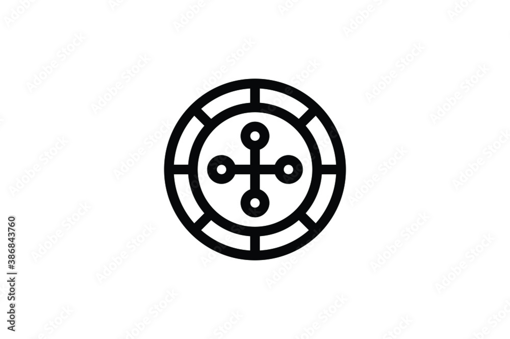 Gambling Outline Icon - Chip Gambling Outline Icon - Chip