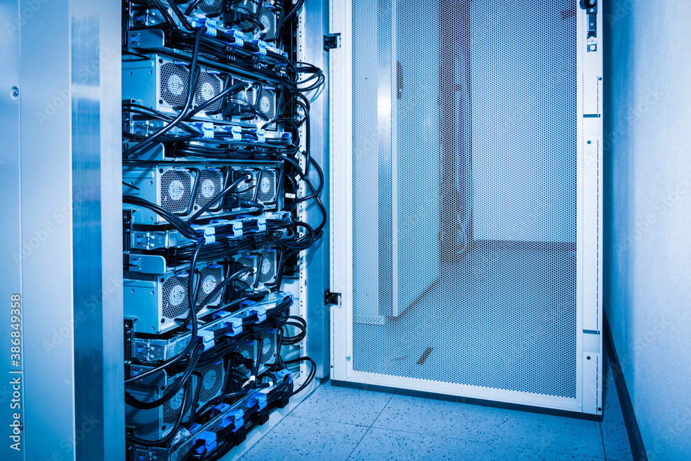 uninterruptible power supply UPS inside server room Stock Photo Adobe Stock