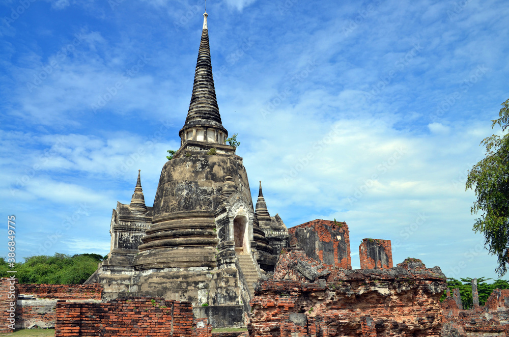 Ayutthaya, Thailand - Thanon Si Sanphet Stupa Ayutthaya, Thailand - Thanon Si Sanphet Stupa