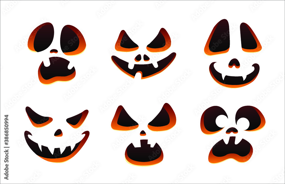 Halloween pumpkin. Funny characters. Smiling characters