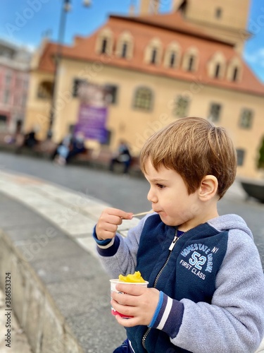 child eating ice cream