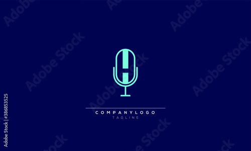 H PODCAST Abstract initial monogram letter alphabet logo design