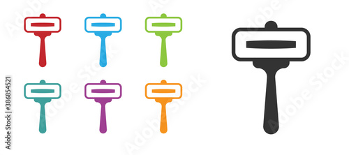 Black Shaving razor icon isolated on white background. Set icons colorful. Vector.