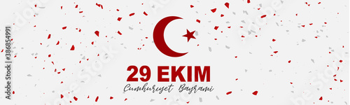 29 Ekim Cumhuriyet Bayrami  - 29 October National Republic Day of Turkey. Banner design concept. Vector illustration