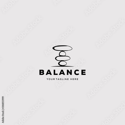 Balance stone logo vector illustration design