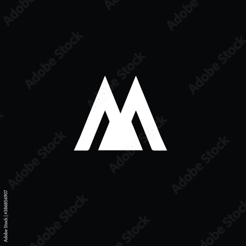 Creative Professional Trendy and Minimal Letter M Logo Design in Black and White Color, Initial Based Alphabet Icon Logo in Editable Vector Format