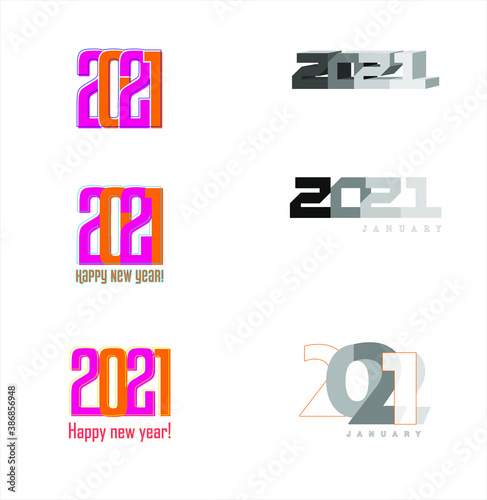 Composition of numbers 2021 for a calendar or postcard