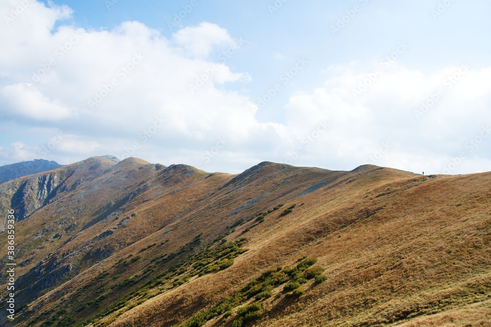 Mountain ridge during autumn
