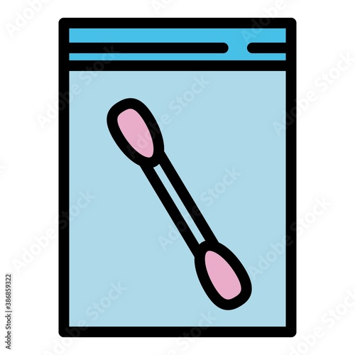 Forensic laboratory pack stick icon. Outline forensic laboratory pack stick vector icon for web design isolated on white background
