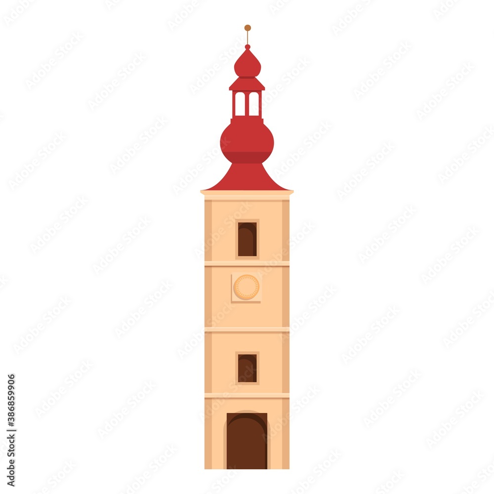 Slovenia city tower icon. Cartoon of slovenia city tower vector icon for web design isolated on white background