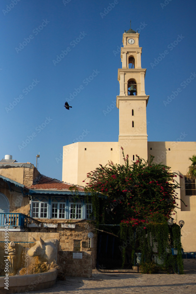 Clock Tower of St. Peter's Church, Old Jaffa, Israel