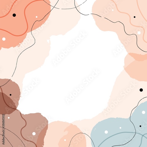 Abstract modern background with fluid organic shapes, pastel colors