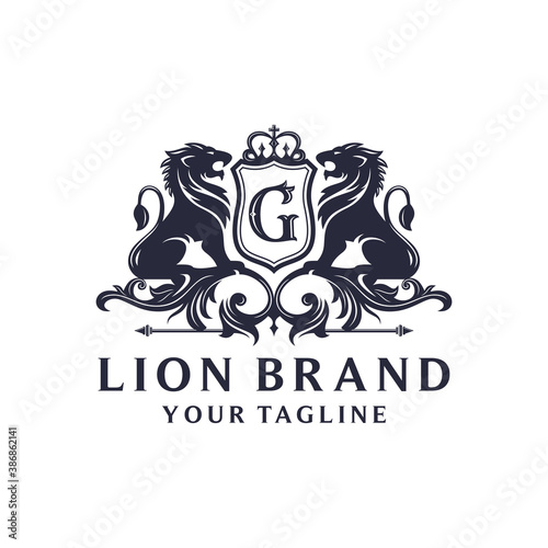 Heraldry Lion Brand logo Design