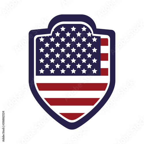 united states of america flag in shield