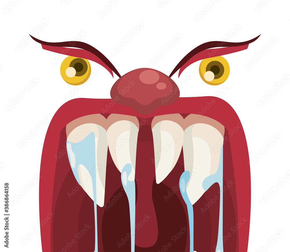 dark evil clown mouth halloween with slime and eyes Stock Vector | Adobe  Stock