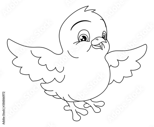 An Easter chick coloring book black and white cartoon character outline