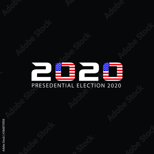 Creative Professional Trendy and Minimal Presidential Election 2020 Logo Design in Black and White Color, Election Logo in Editable Vector Format