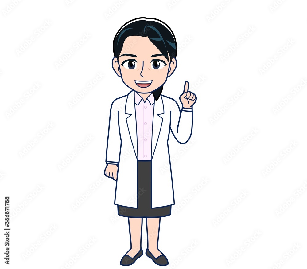 Young female doctor in a white lab coat Young female doctor in a white lab coat