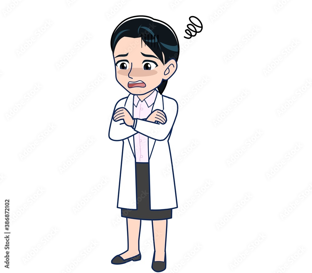 Young female doctor in a white lab coat Young female doctor in a white lab coat