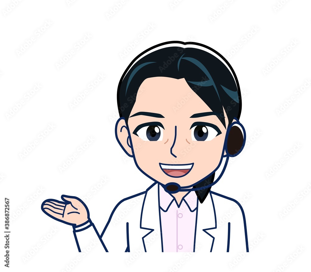 Young female doctor in a white lab coat