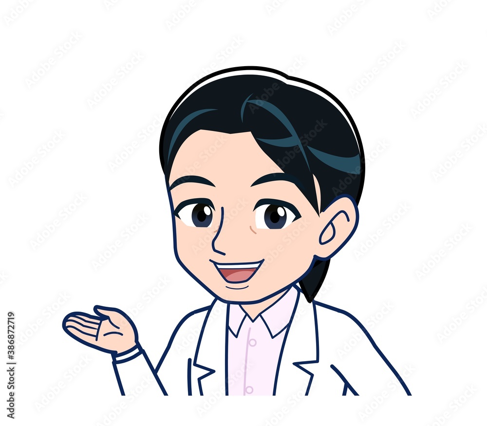 Young female doctor in a white lab coat Young female doctor in a white lab coat