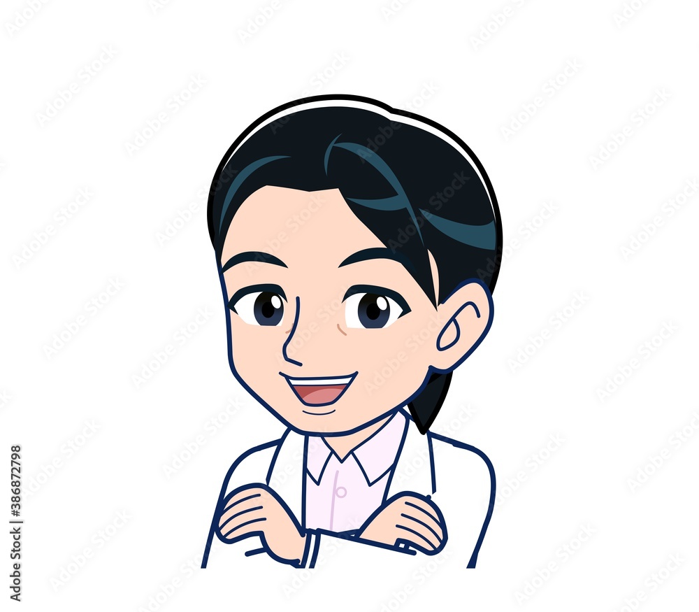 Young female doctor in a white lab coat Young female doctor in a white lab coat