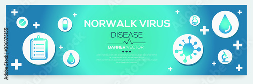 Creative (Norwalk Virus) disease Banner Word with Icons ,Vector illustration.	