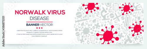 Creative (Norwalk Virus) disease Banner Word with Icons ,Vector illustration.	