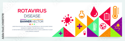 Creative (Rotavirus) disease Banner Word with Icons ,Vector illustration.	