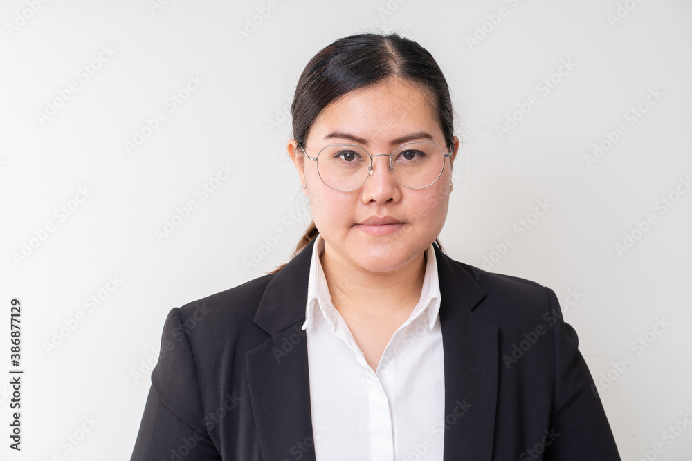 Asian businesswomen wearing glasses with black suit Asian businesswomen wearing glasses with black suit