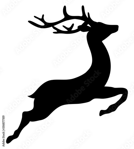 Silhouette Fliegendes Schwarzes Rentier