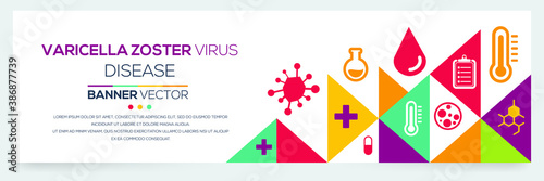 Creative (Varicella Zoster Virus) disease Banner Word with Icons ,Vector illustration.	